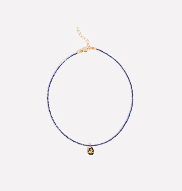 Lapis lazuli choker with “Rose” pendant
